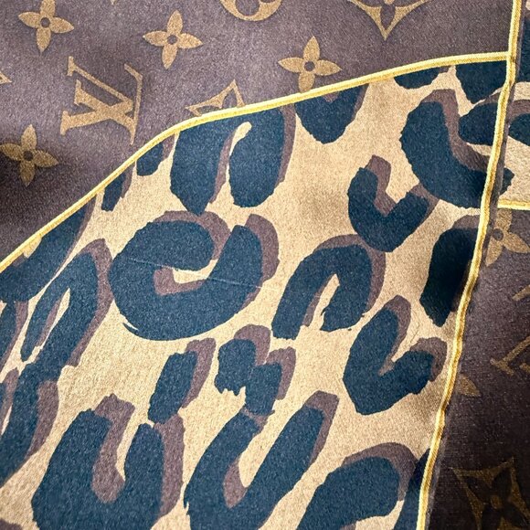 Display #1 Louis Vuitton Monogram Animal Print Silk Scarf - Picture 16 of 16